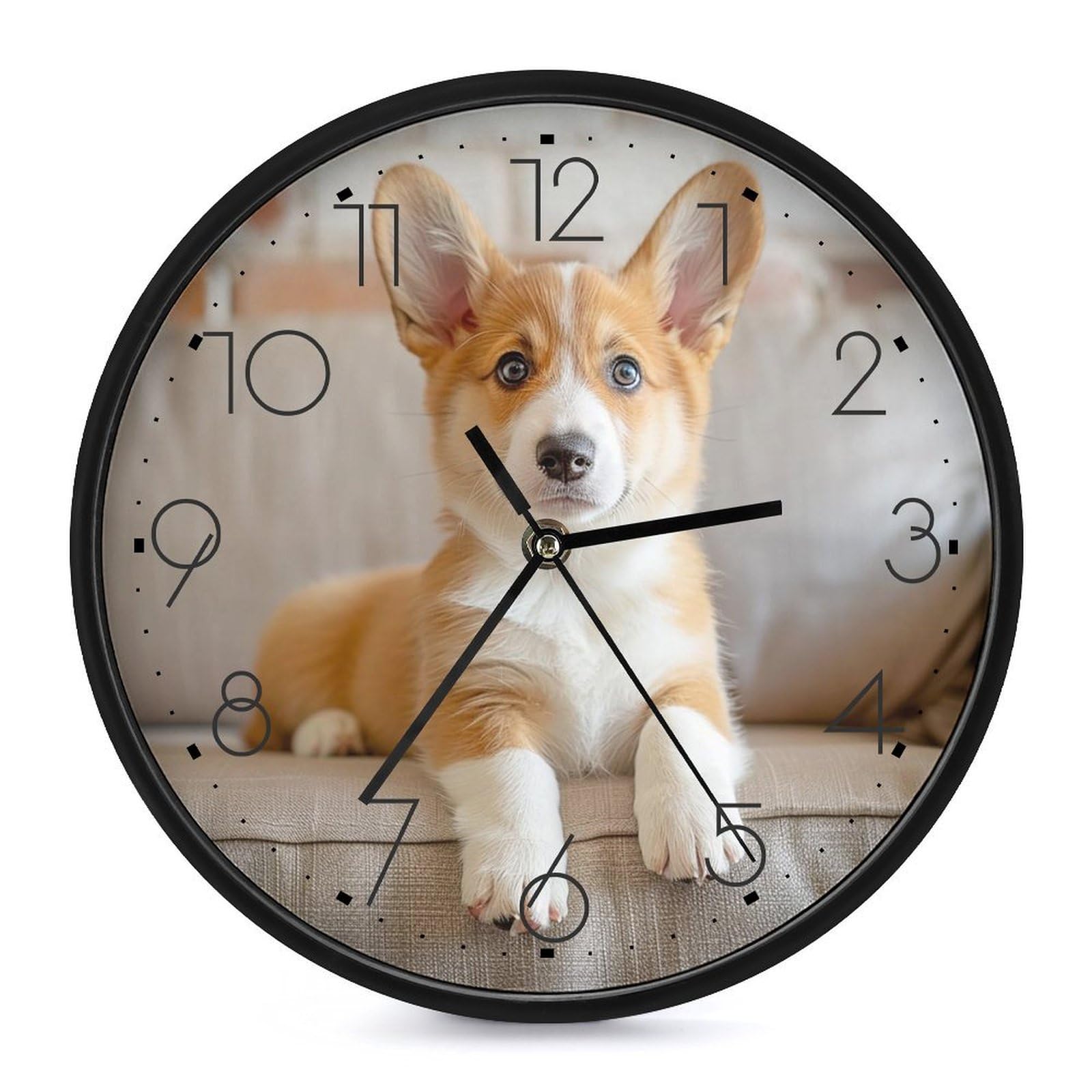 XOPEKVLAWM Wall Clock 10 Inch Non-Ticking Silent Modern Simple Style Round Decor Clocks Sitting on The Sofa Clock Decorative Battery Operated Wall Clocks for Home Office Living Room Bedroom Kitchen