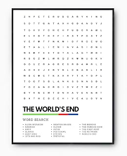 The World's End Cornetto Trilogy Poster Wordsearch Art Print | A3 A4 Framed or Unframed - Perfect Gift Idea (A4, Unframed)