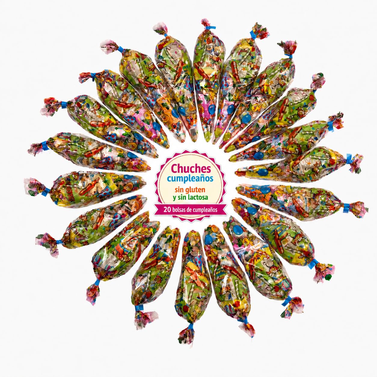 Bolsas Chuches Cumpleaños Gominolas Infantiles Surtidas Sin Gluten Fiesta Niños Regalo Piñata