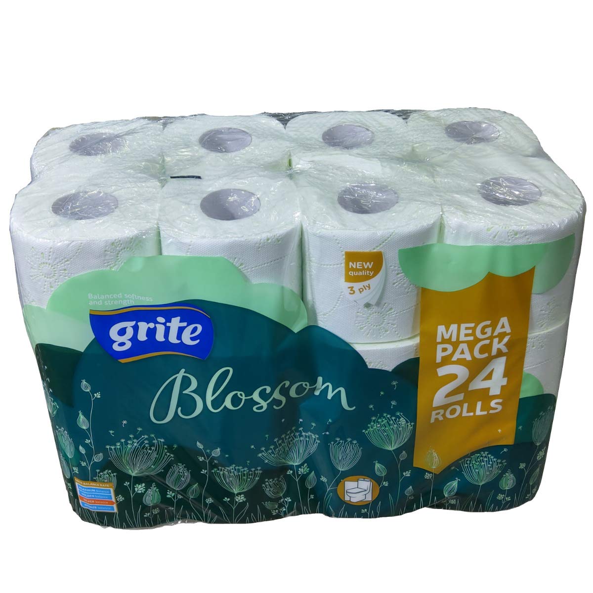 24 rotoli di carta igienica bianca a 3 strati, 150 fogli di carta igienica