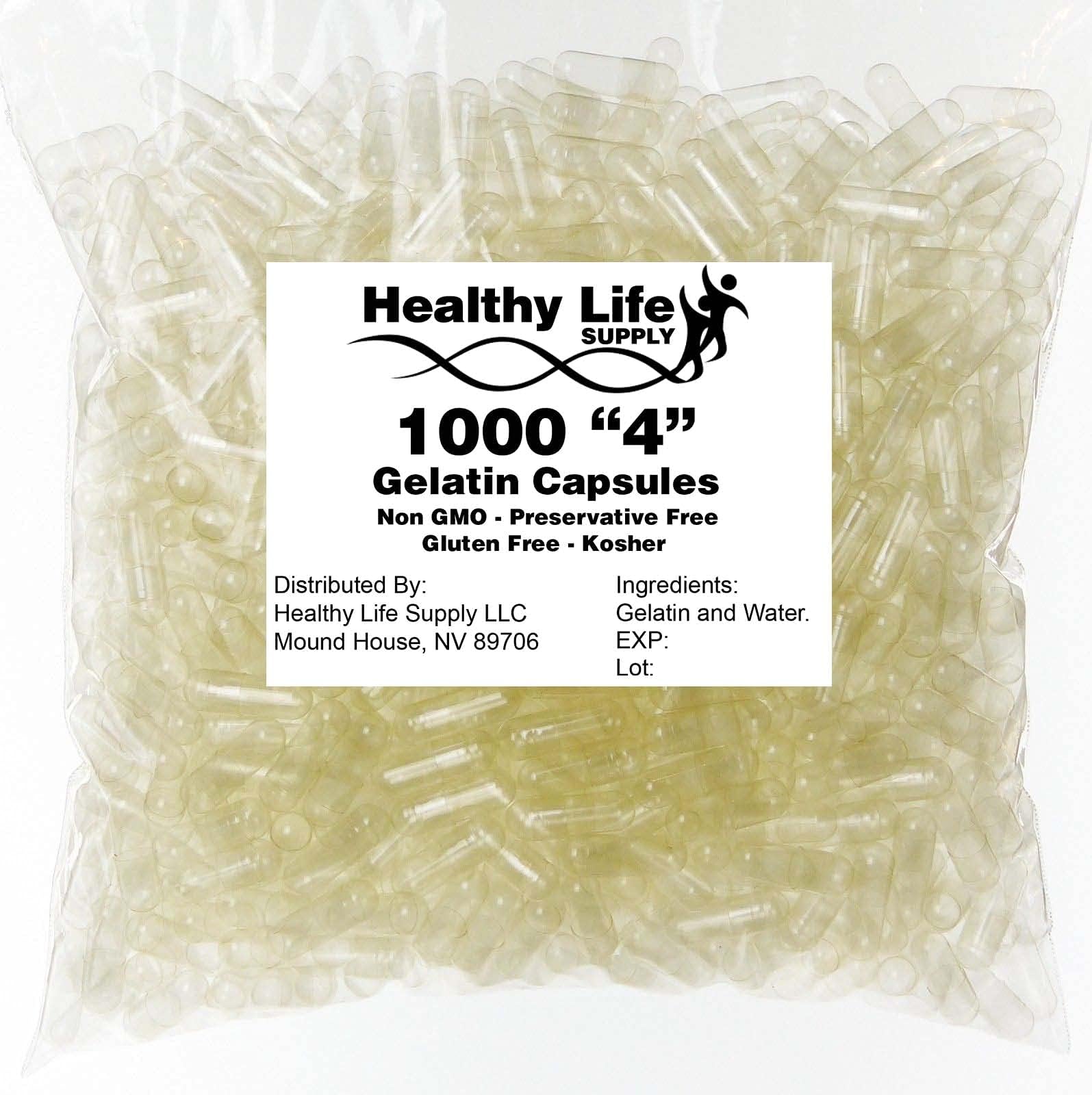 Empty Gelatin Capsules - 5,000 Size"4" Bulk Wholesale