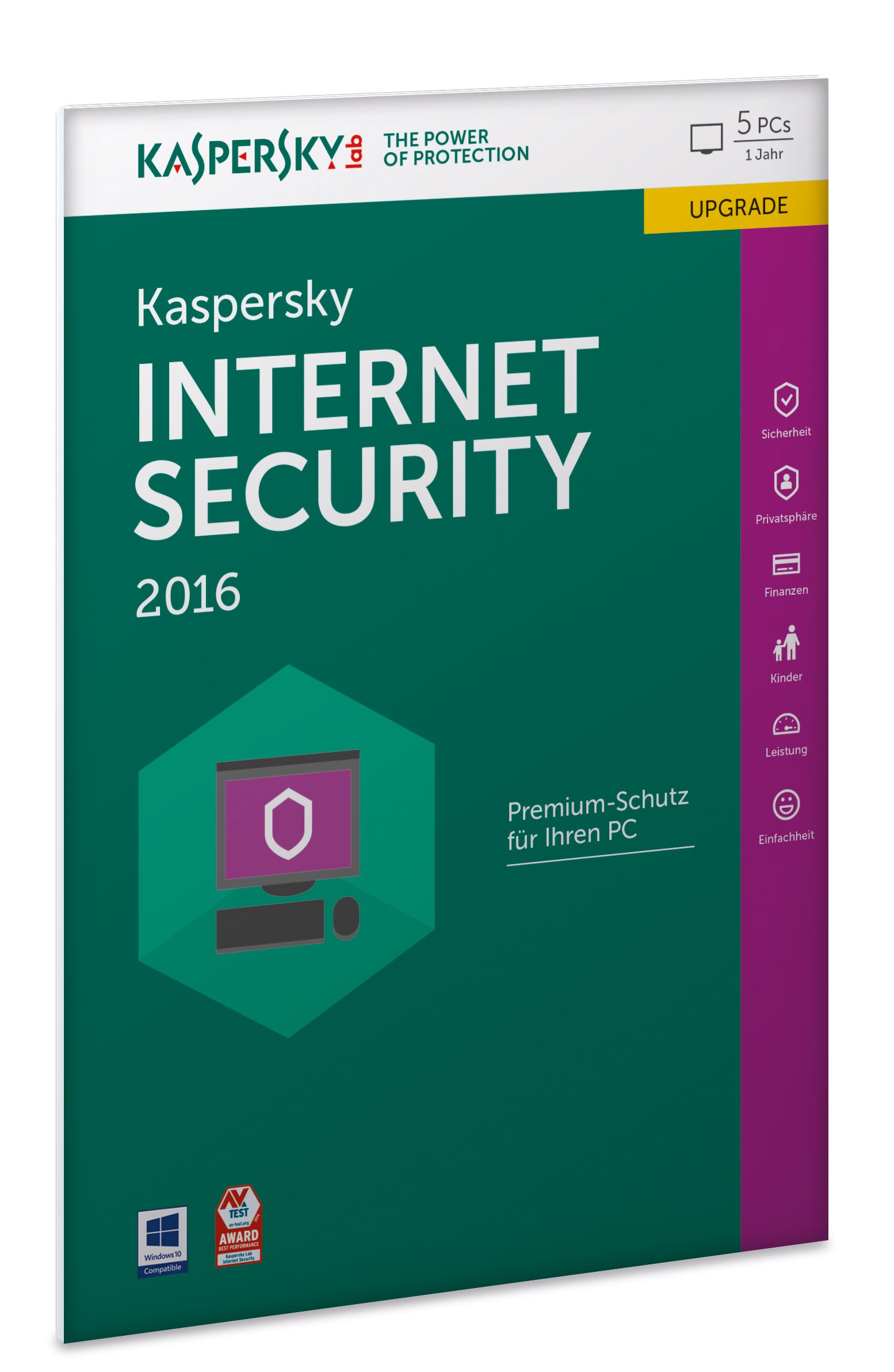 Kaspersky Internet Security 2016 Upgrade - 5 PCs / 1 Jahr (Frustfreie Verpackung)