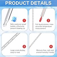 Vista 3 de Termómetro de laboratorio de uso general de 12 pulgadas, líquido de vidrio de inmersión total en vidrio para laboratorios, universidades