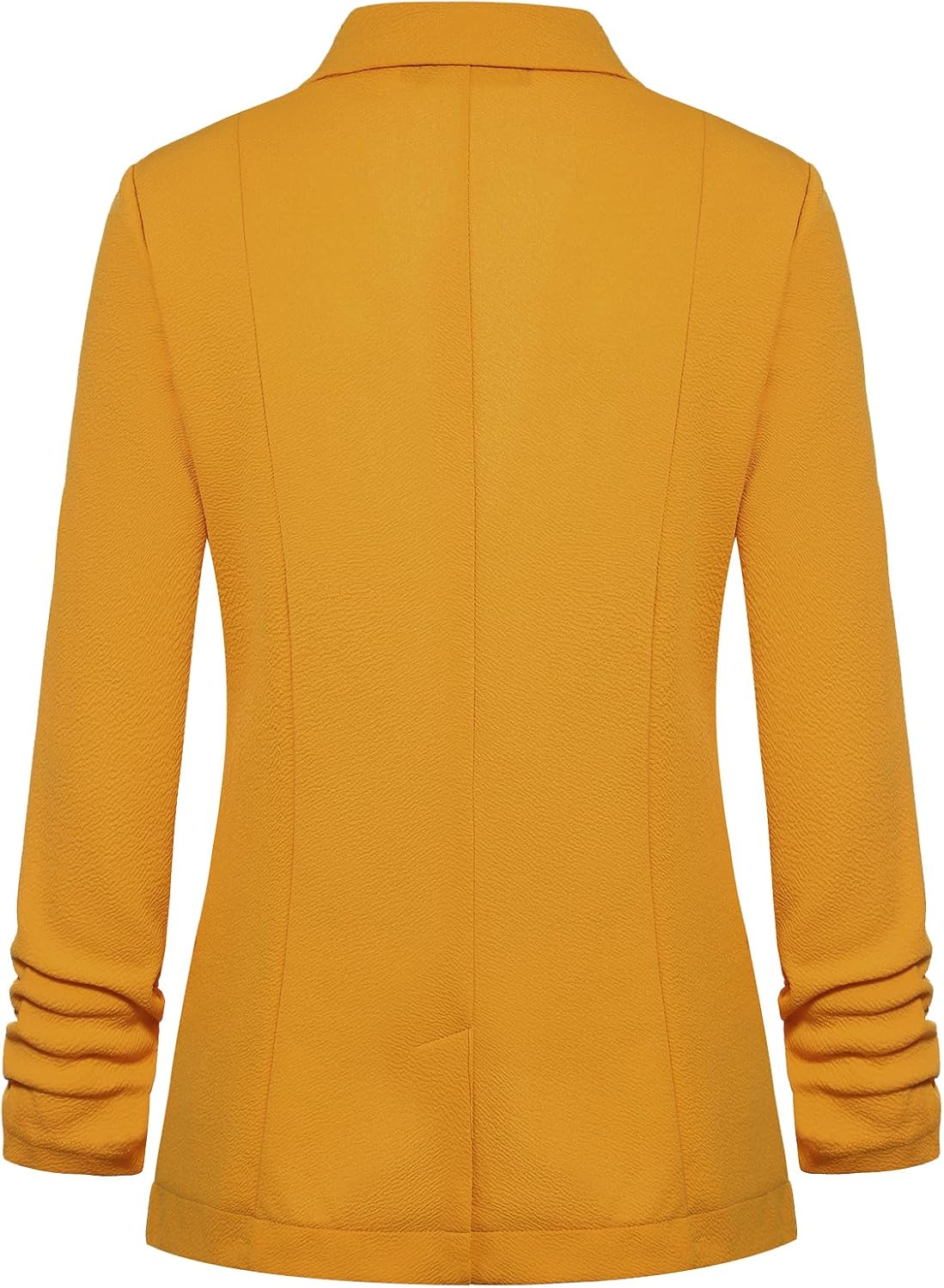 MINTLIMIT Women's Casual Blazer 3/4 Ruched Sleeve Open Front Button Work Office Blazer Jackets with Pockets - Image 3