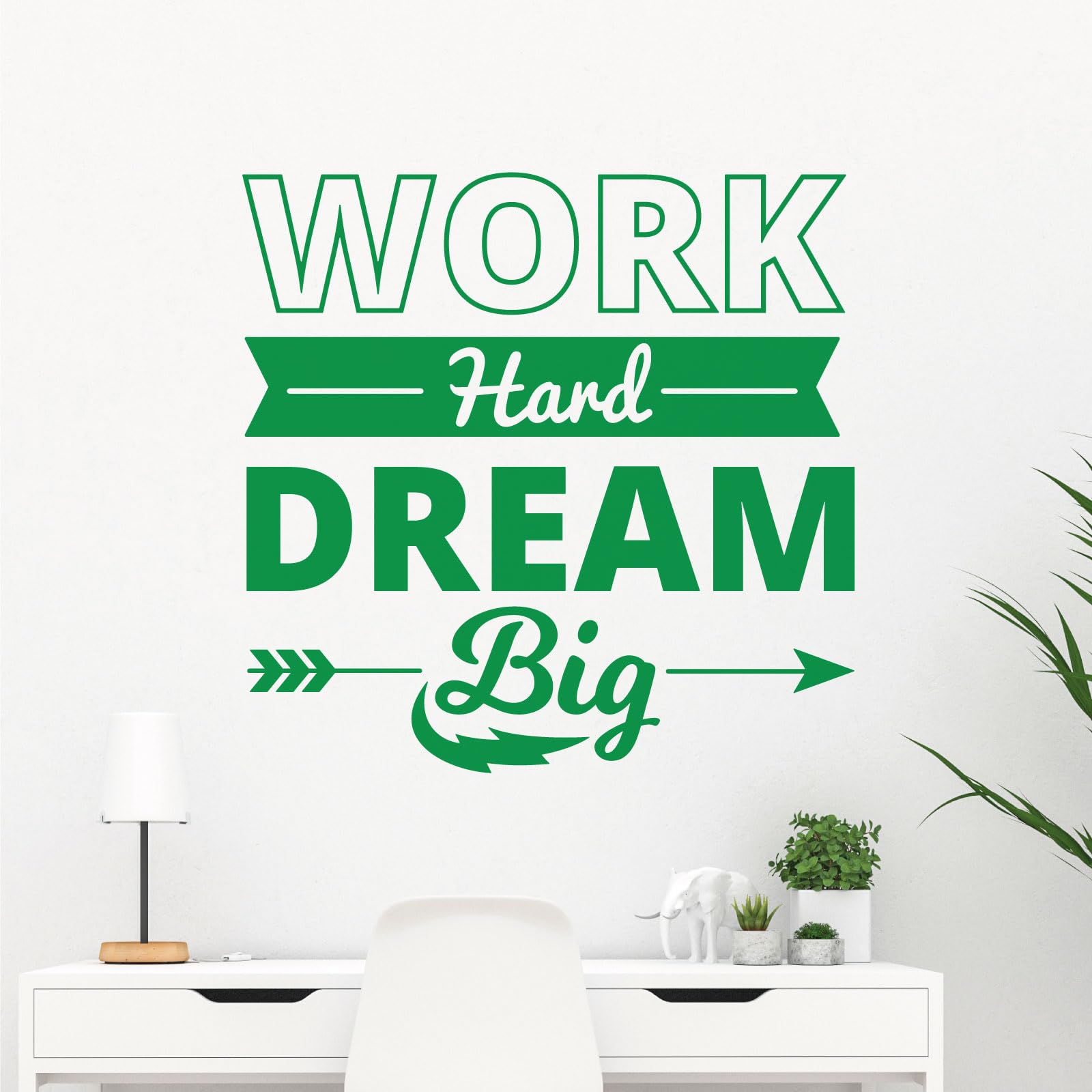 Wandtattoo mit motivierendem Zitat "Work Hard, Dream Big" [XXLarge] [Ultramarine]