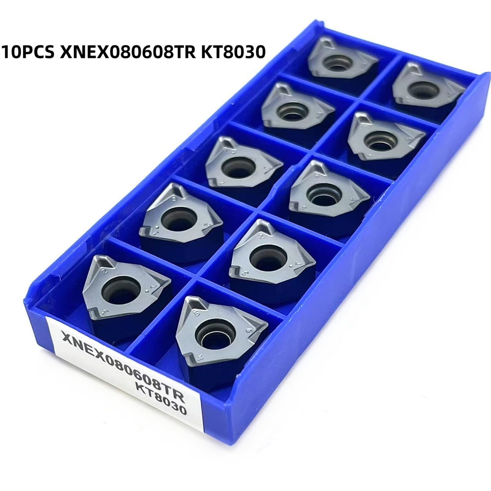 10 Uds XNEX080608TR KT8030 Disco De Corte Fresado Avance Rápido Para Inserciones Torno CNC, Utilizado Para Acero Inoxidable, Piezas