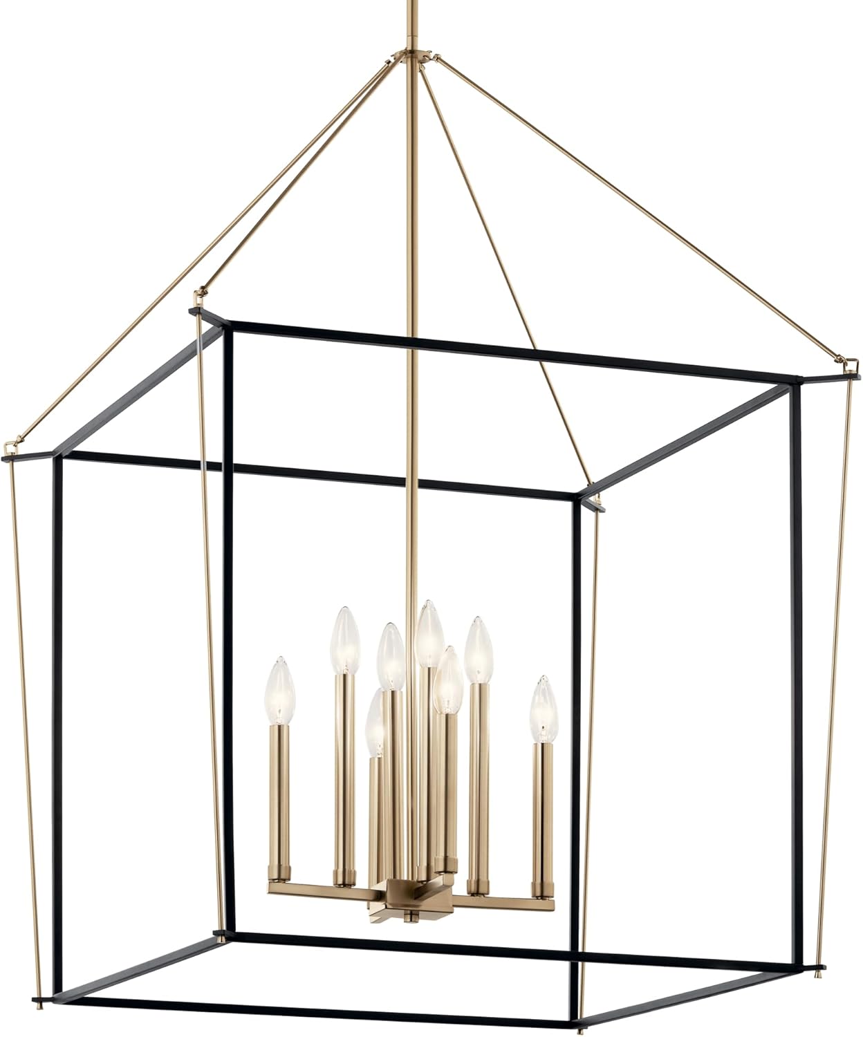Champagne Bronze 8-Light Modern Taper Candle Pendant