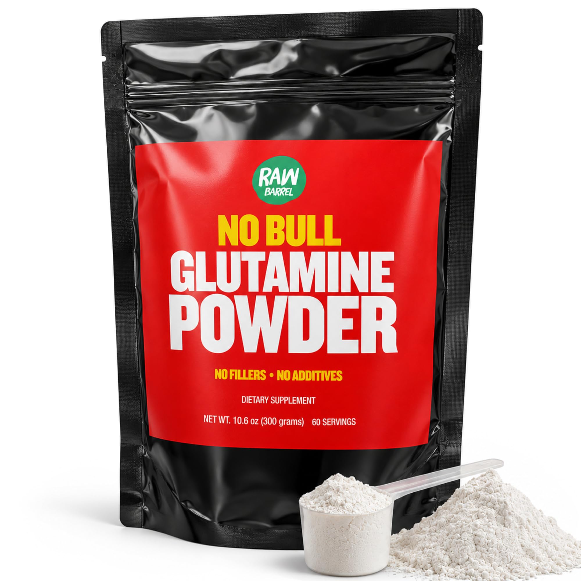 L-Glutamine Powder, Pure No Bull Amino Acid Supplement, Unflavored, 300 g