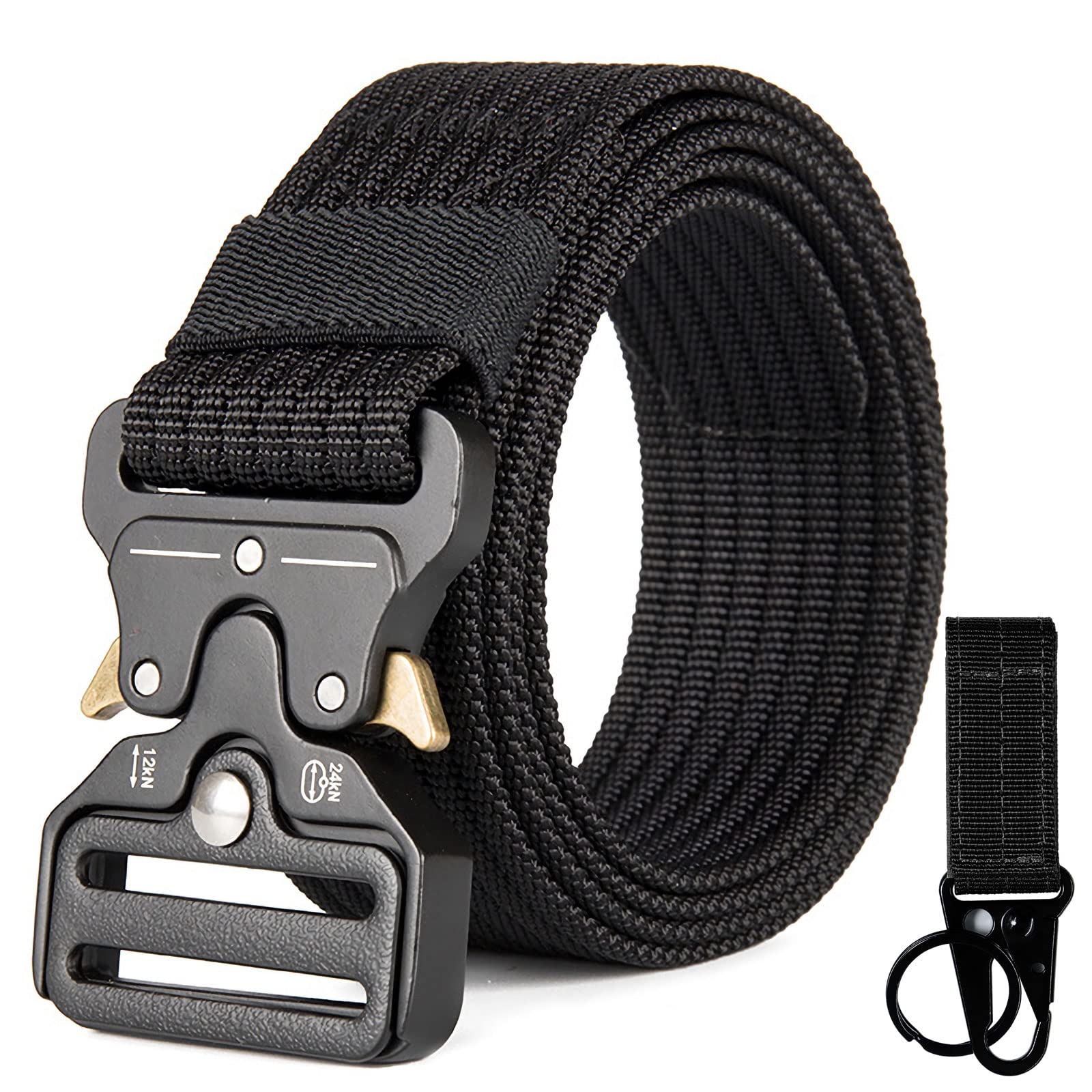 Belts, Men Tactical Belts Military Web Nylon Belt with Quick  Release Metal Buckle Adjustable Waist Straps Heavy Duty Ideal for Hunting