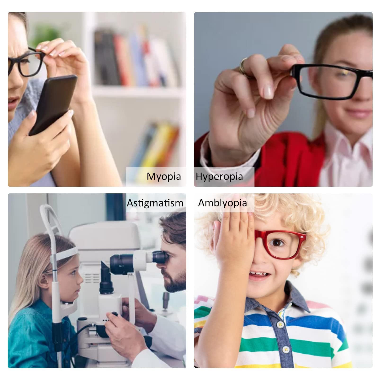 Optischer Flipper, Kunststoff, verstellbares Optometrie-Flip-Linsen-Instrument, Augenhalter, Augentrainer-Okkluder mit Sehtestkarte für Amblyopie (weiß)