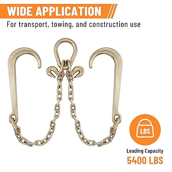 Amazon.com: SPARKWHIZ G70 J Hook Tow Chain V Bridle with 15