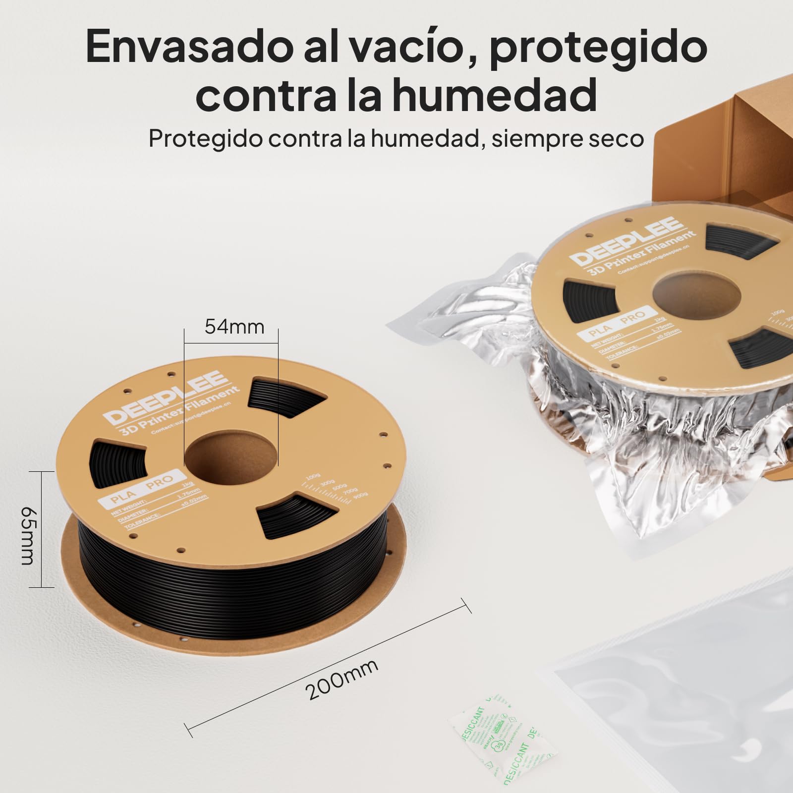 DEEPLEE PLA Pro 1.75 mm, Kit 4 Bobinas, 4 colores | Amarillo, Naranja, Azul Cielo y Verde, Alta tenacidad. Precisión ±0.02 mm. Bobinado preciso. Compatible con FDM