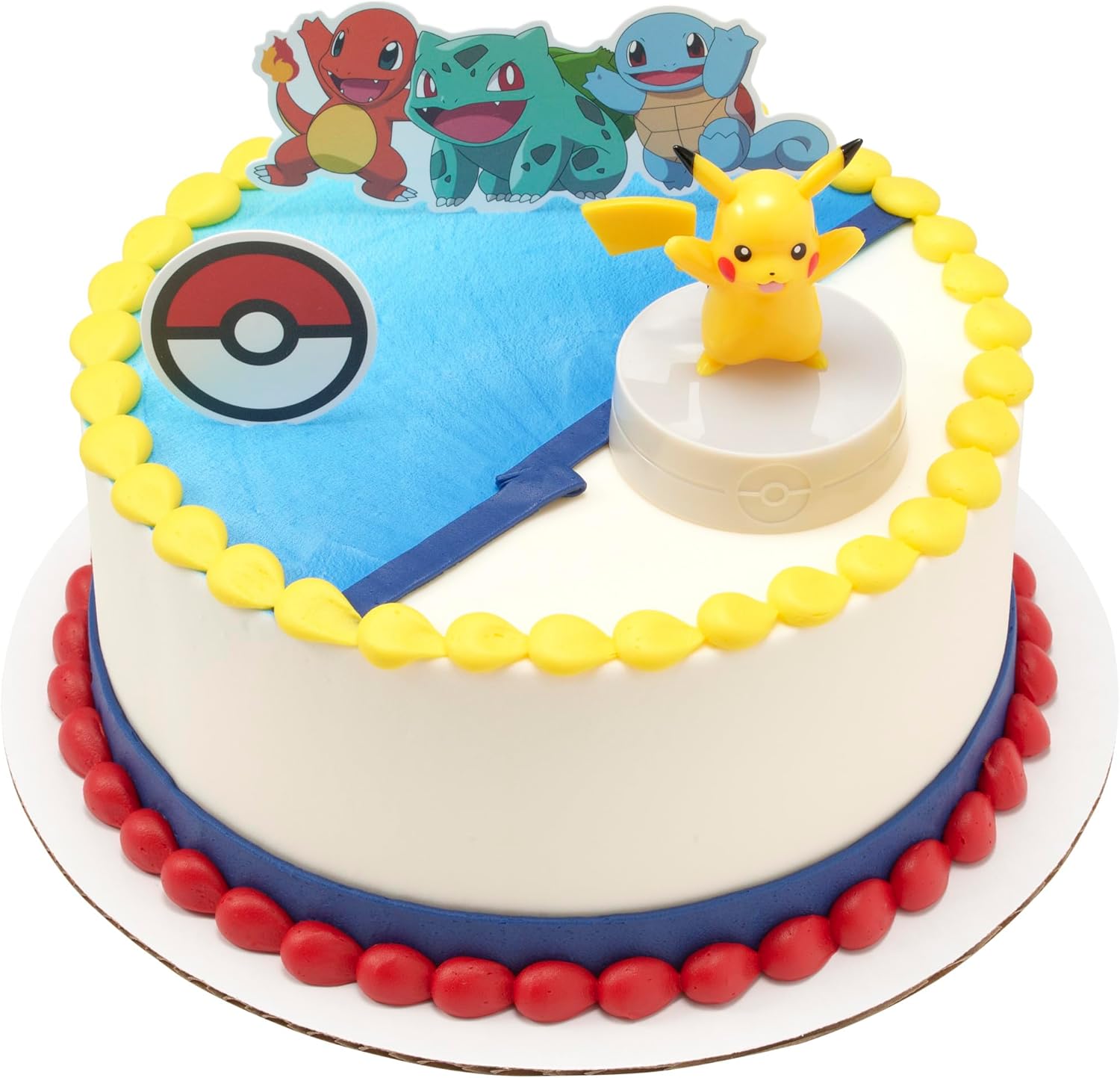 DecoSet® Pokémon Light Up Pikachu Cake Topper, 3 Piece Decoration Set, Birthday Decorations For All Size and Shape Cakes | For Birthday And Celebrations