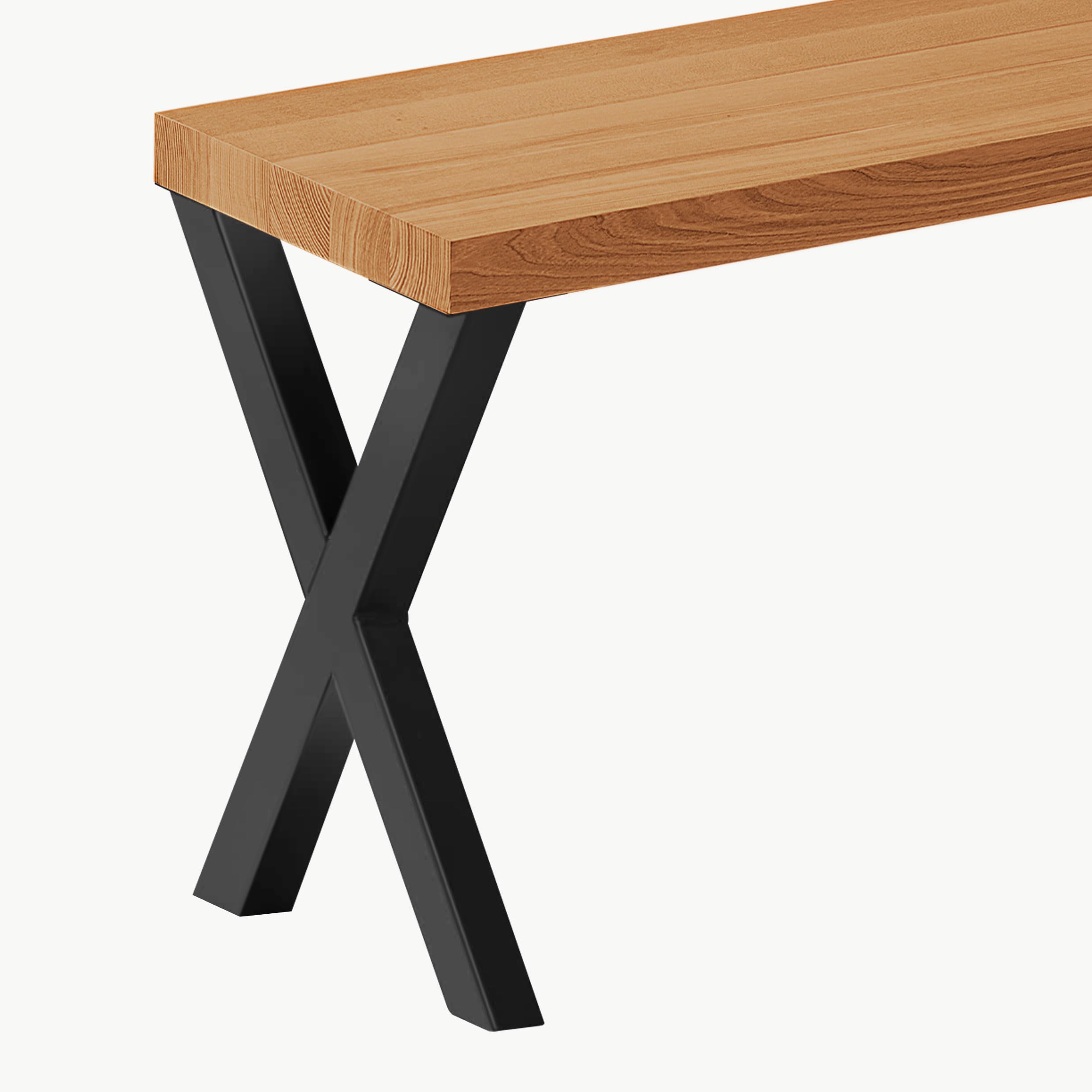 LAMO Manufaktur Panca per sala da pranzo 30x160x47 cm (Lar x Lun x Alt), gambe per mobili 30x160x47cm, gambe per mobili Design Nere/Seduta rustica
