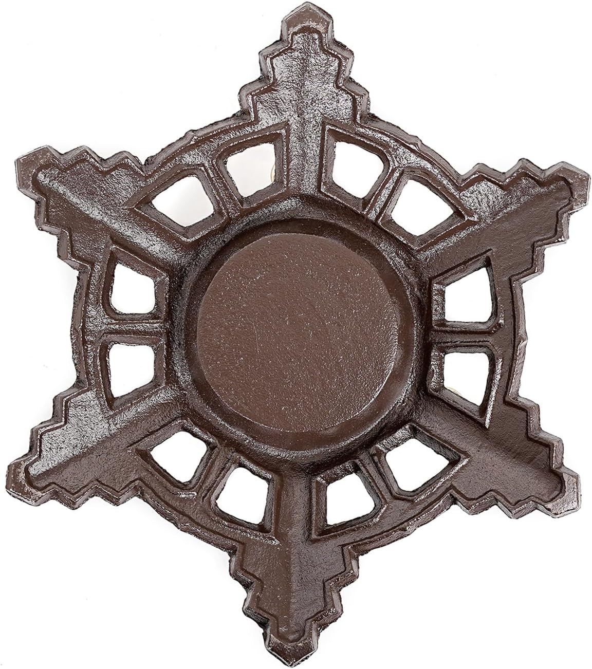 Sungmor Cast Iron Christmas Tree Stand, Heavy Duty Tree Stand for Artificial Tree and Real Tree, Vintage Snowflake Pattern Metal Xmas Tree Base, Hold Up to 8ft, 4" Diameter Trees, Rustic Decor