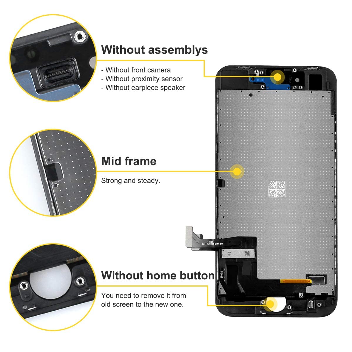 Display Ricambio IPhone 8/SE 2020 Brinonac - Schermo LCD 4.7" Nero Con Kit Utensili