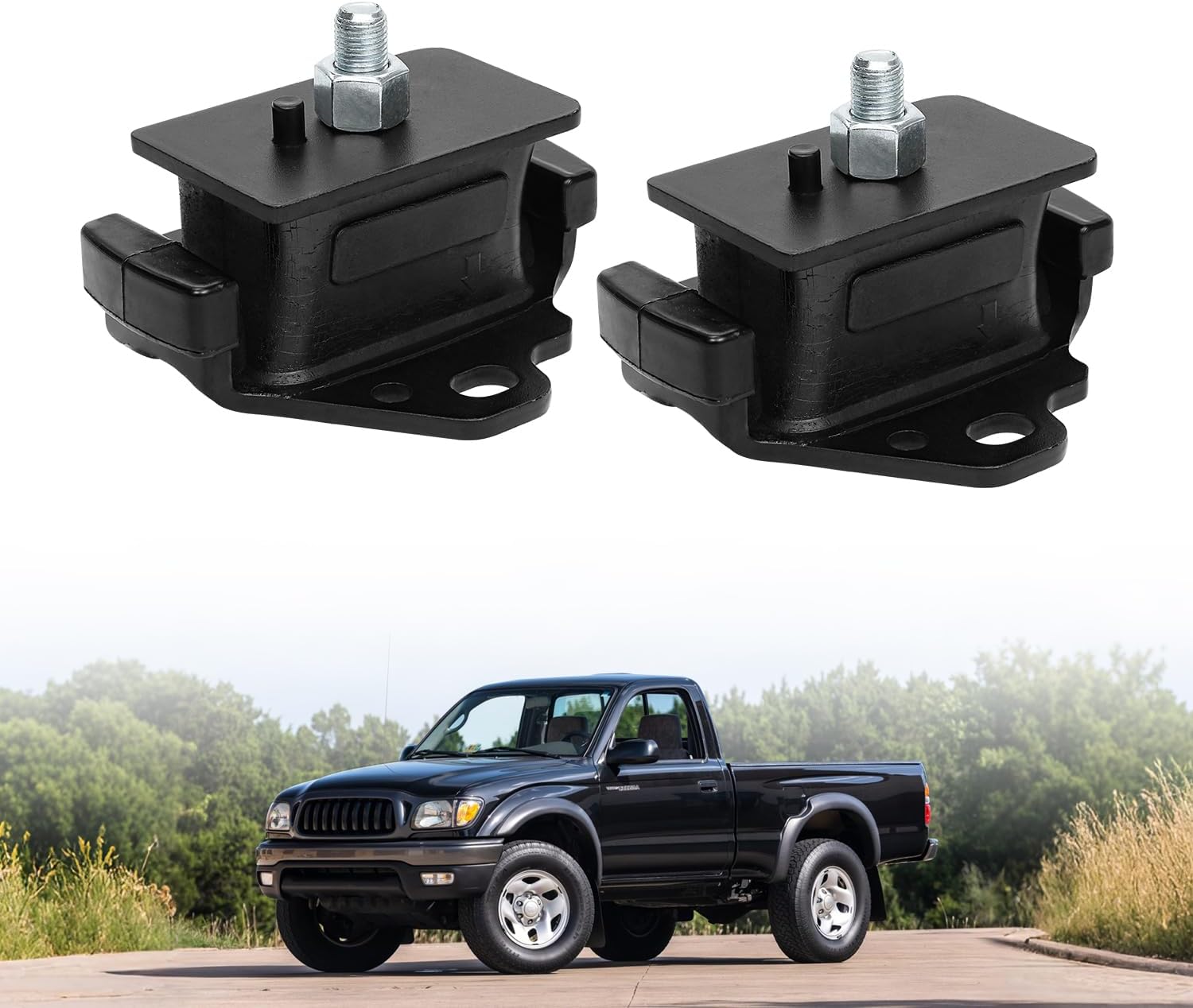 2PCS Front Left & Right Engine Mount Set for 1988-2004 Toyota Tacoma / 4Runner / Pickup / T100, Engine Motor Mount Replace 12361-62110, 1236162110, 12361-65010, 1236165010, 12361-65011, 1236165011