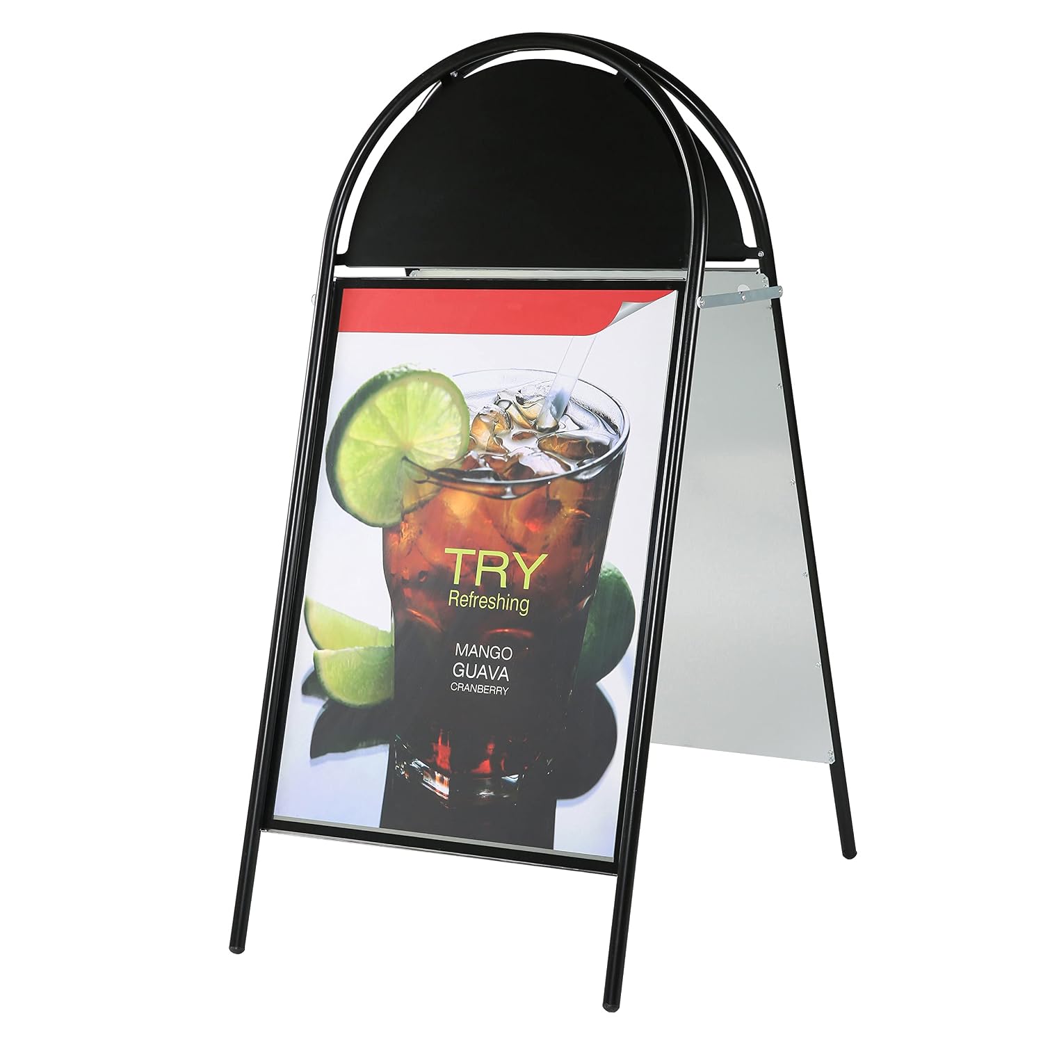 M&T Displays 20x30 Double Sided Sandwich Board – Folding Black Aluminum A-Frame Sidewalk Sign with Magnetic Covers & Header, Outdoor Restaurant Menu Board, Pavement Advertising... - Image 2