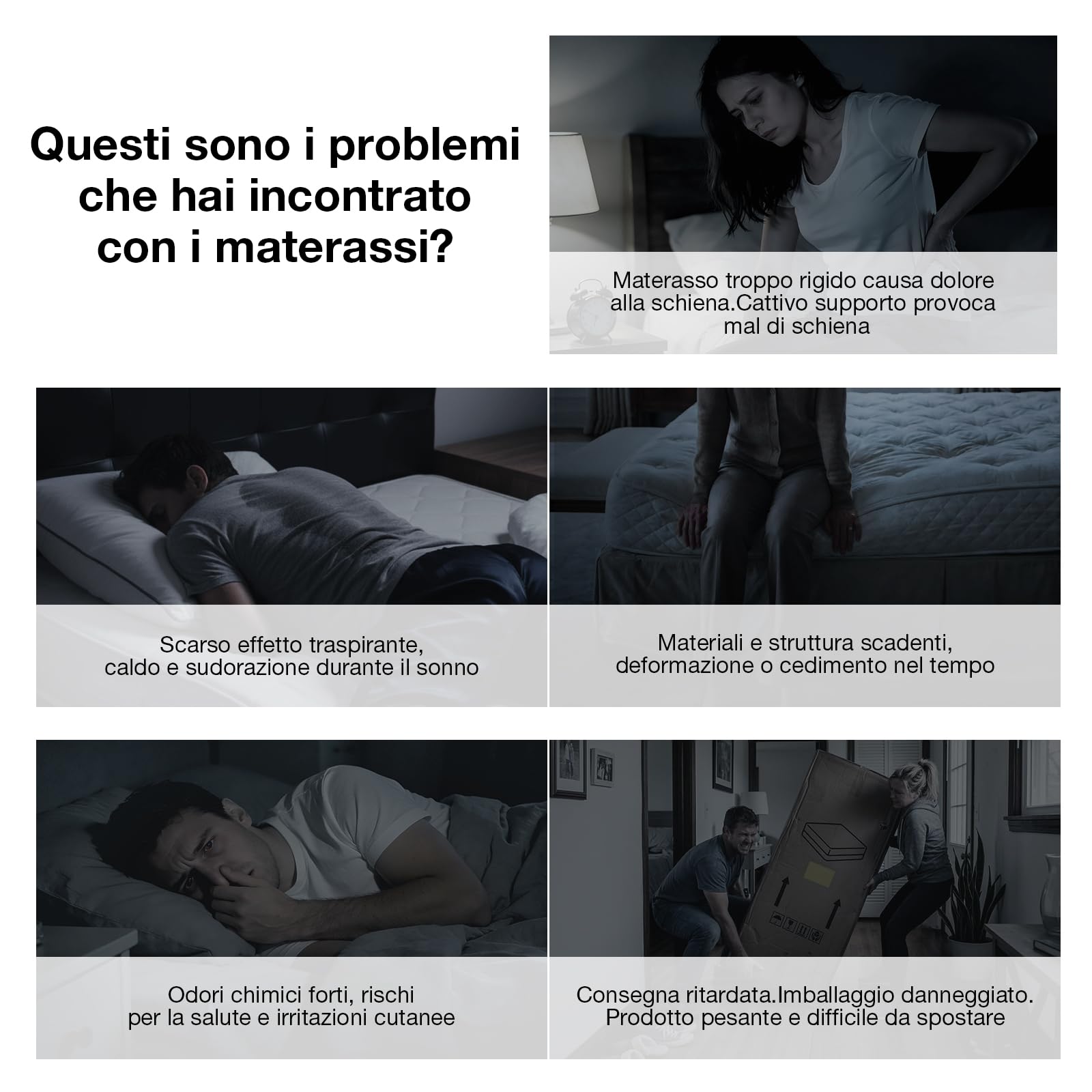 Novilla Materasso 90x200, Materasso Singolo, Altezza 20 cm, Gel Memory Foam, Schiuma Traspirante in Fibra di Bambù, Sostegno Perfetto, Rispettoso Della Pelle, Mediamente Solido