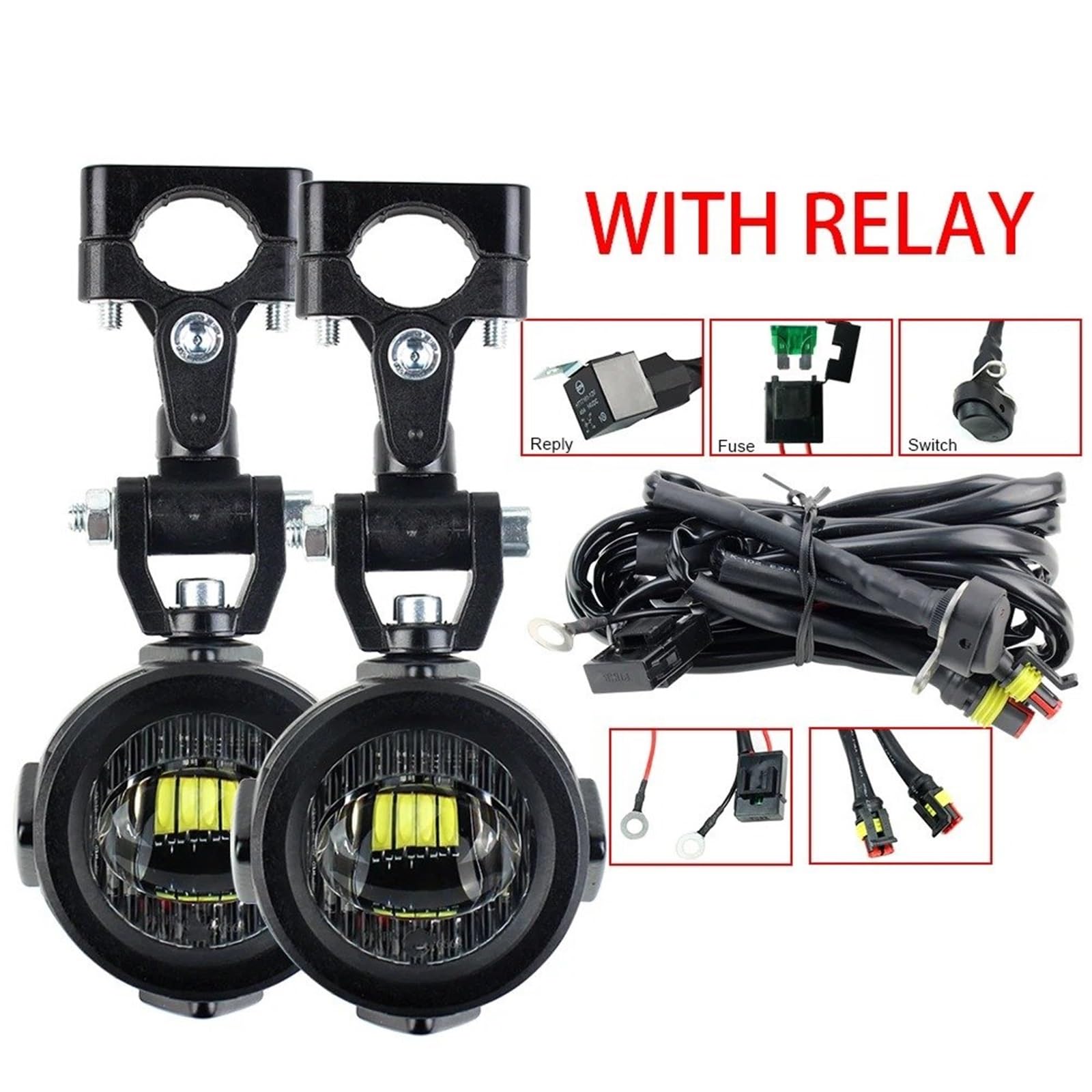 Moto Fari Stradali Spot Light Beam Per CB500X CB500F R1200GS F800GS F700GS F650 K1600 Fendinebbia Per Moto, Luce Ausiliaria A LED Da 40 W 6000 K