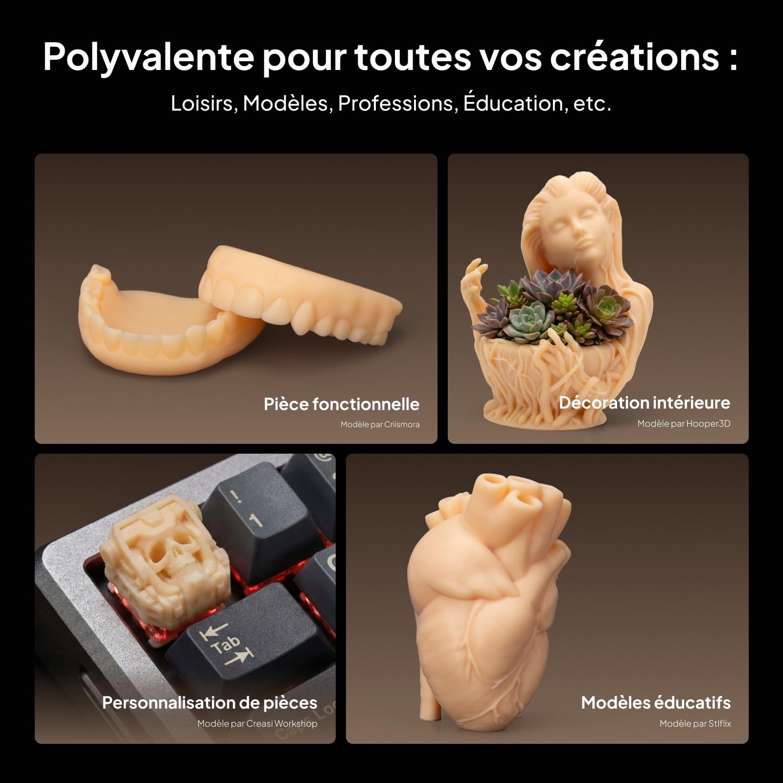 ELEGOO Résine ABS Like Lavable à l'Eau pour Imprimante 3D Beige 2000g