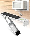 Window Air Conditioner Support Bracket: Adjustable Anti-Slip Shock-Absorbing Mat Window Safe Bracket Built-in Bubble Level - 5000 to12000 BTU AC Units Window Mount Bracket Up to 85 lbs