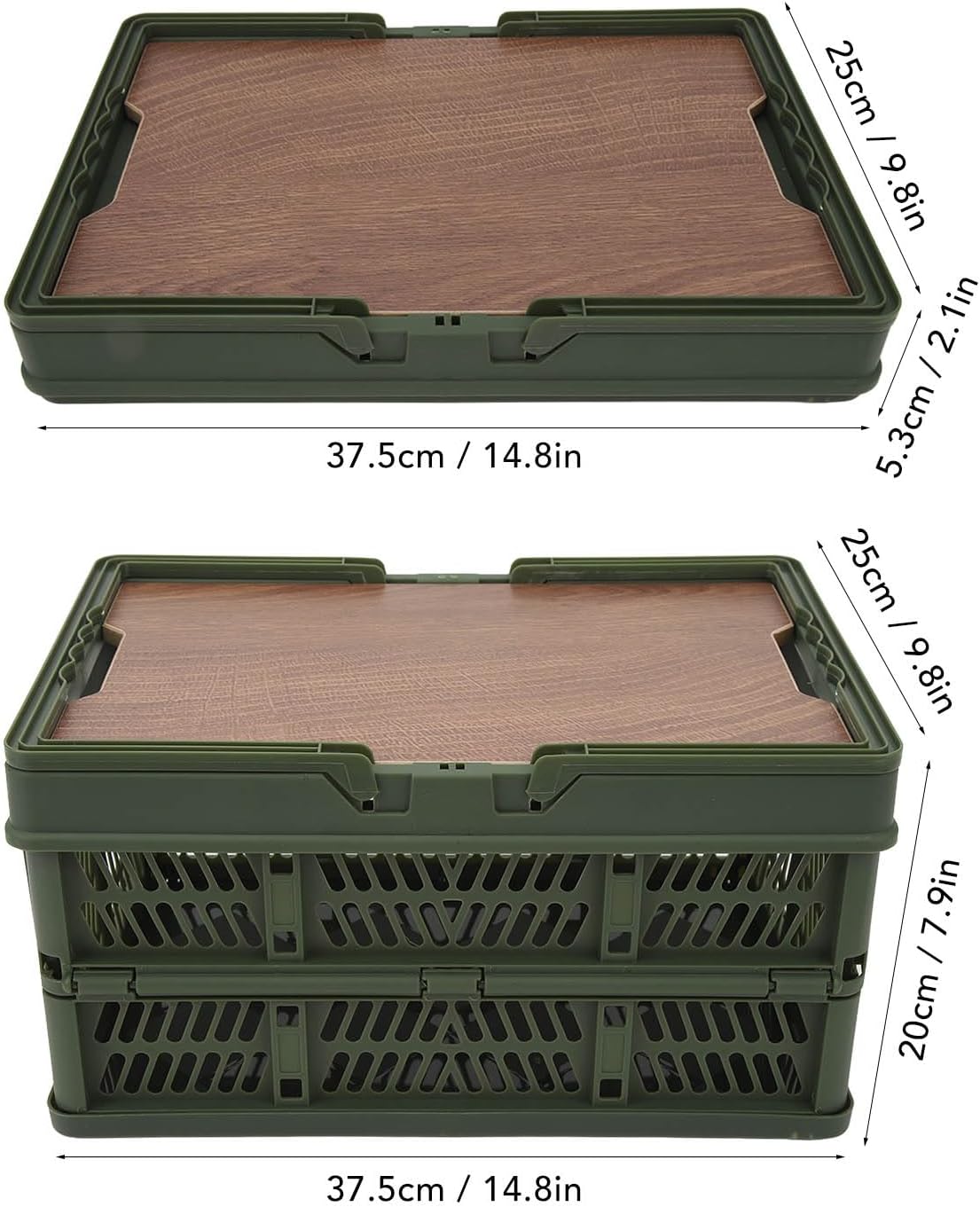 FLEXMAN Camping Picnic Basket, Foldable Storage Bins Box with Lids, Multifunction Handheld Camping Storage Basket for Camping, Home Organization, Car Backup (M 6.5x8cm)