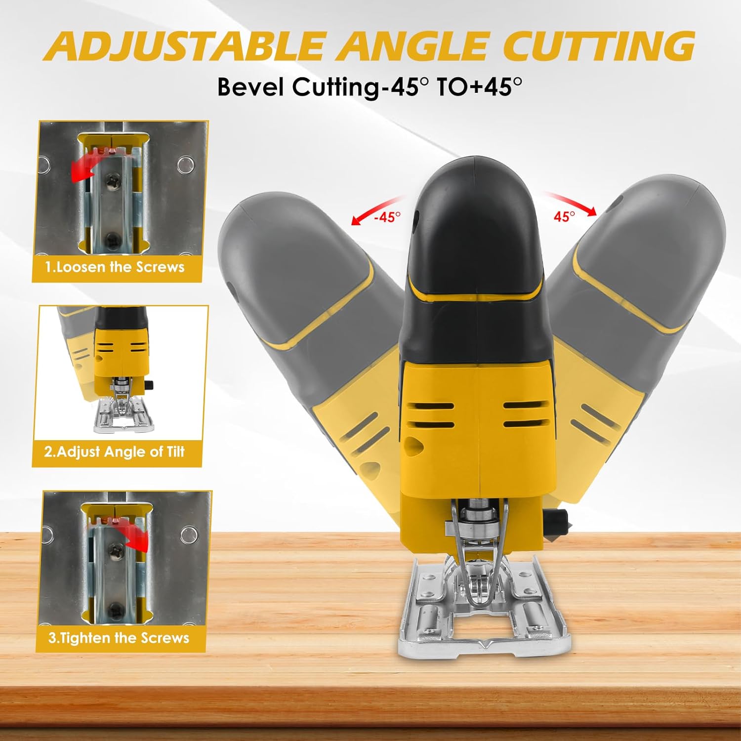 Cordless Jig Saw Compatible with dewalt 20V Battery, Brushless Jigsaw, 0°-45° Bevel Cuts, 4 Orbital Action, Variable Speed Jigsaw with Blade Set for Wood, Plastic and Metal Cutting (No Battery)