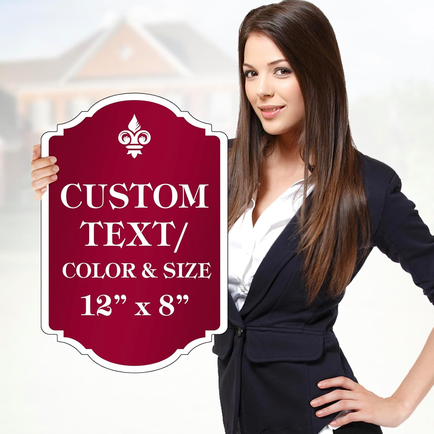Custom Sign Outdoor Metal - Personalized Metal Sign,Outdoor Signs for Outside House,Home Door,Garden,Drive Way,Office,Strore,Business,Distant Visibility with 24 Colors 12 x 18 inch