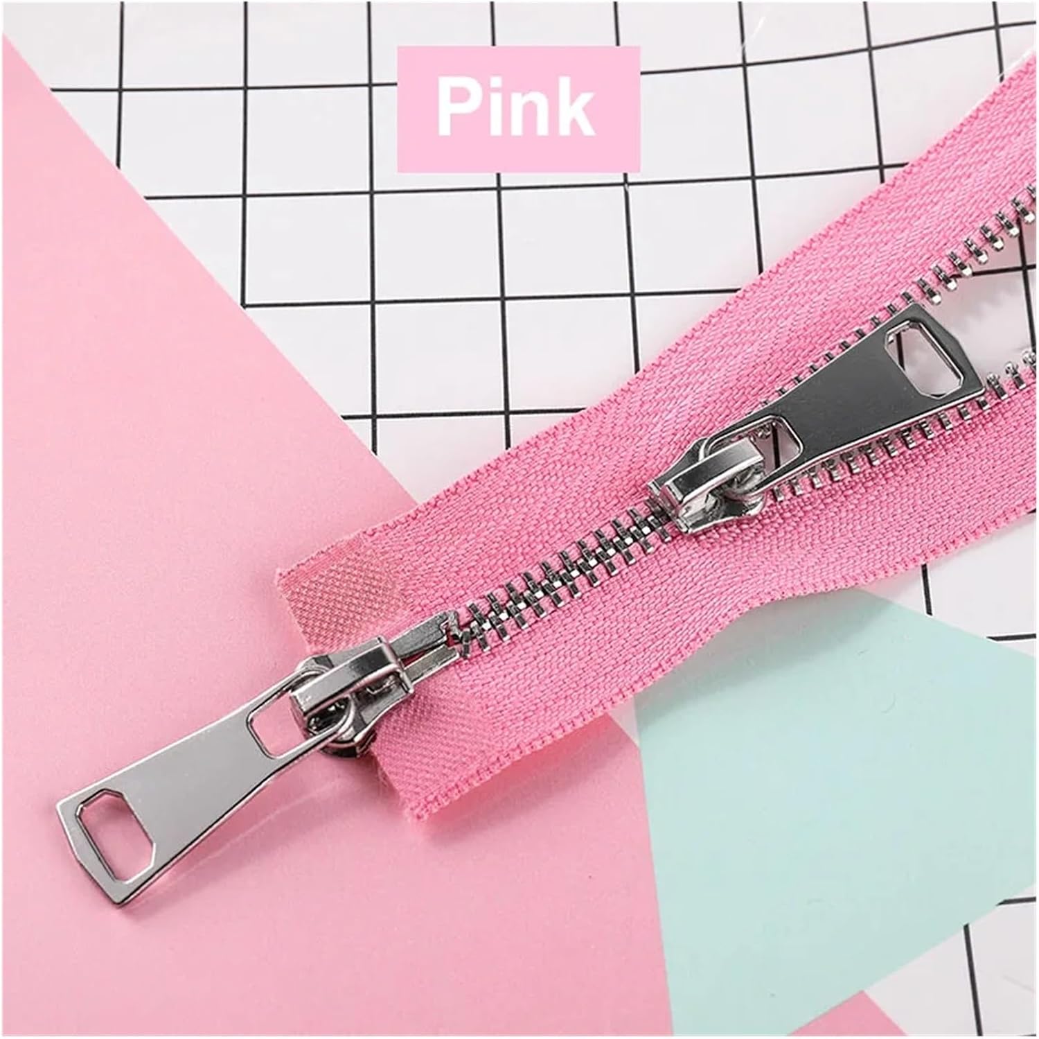 Metal Sewing Zippers 4-piece Two-Way Automatic Locking Metal Zipper
