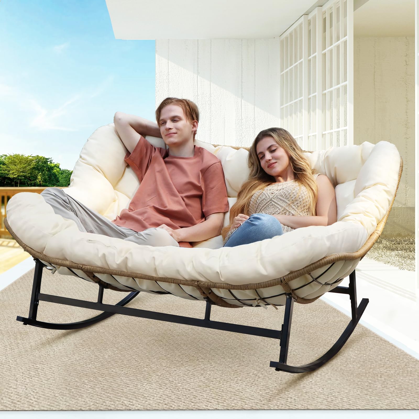 Oversized Outdoor Double Rocking Chair Oversized Outdoor Papasan