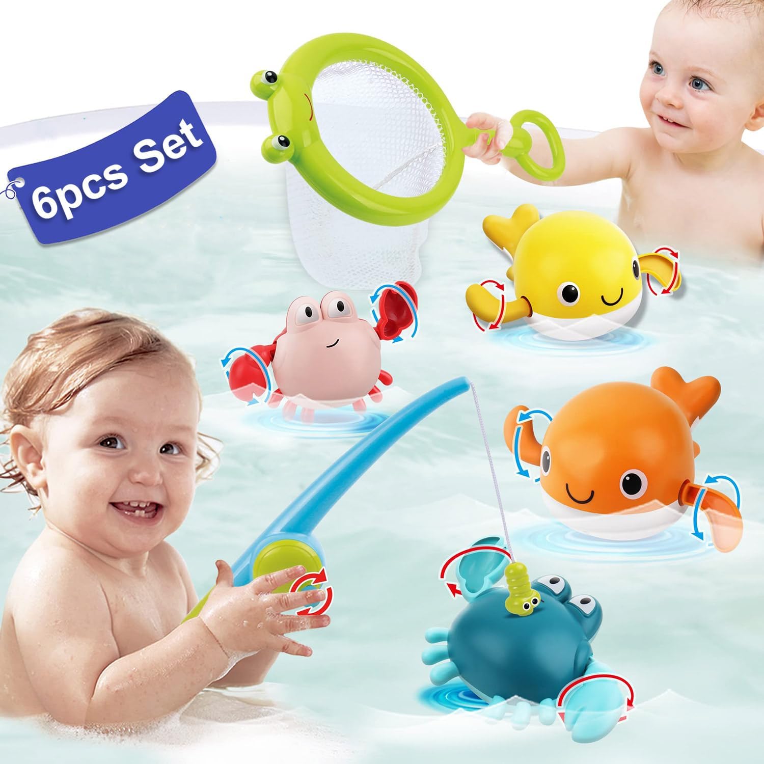 AESTEMON Bath Toys for 2 Year Old, Fishing Game Baby Toddler
