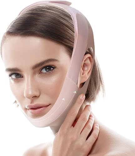 Jawline Shaper Chin Strap for Sleeping, Reusable V-Line Mask for Women Face Lift