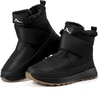 Reimferce Women's Waterproof Snow Boots Winter: Fur Lined Warm Plush Ankle Booties for Outdoor Walking