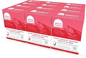 Open Farm Wild-Caught Salmon Rustic Blend Wet Cat Food Topper, Humanely Raised Meat and Superfood Recipe Made Without Artificial Colors, Flavors, or Preservatives, 5.5 oz, Case of 17