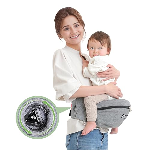 Portabebés con asiento de cadera, bloqueo de doble dial que detiene la flacidez de la cintura y el dolor de espalda, núcleo elástico ergonómico que