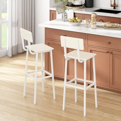 GILLAS Set of 2 Bar Stools, Tall Bar Stool with