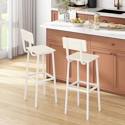 GILLAS Set of 2 Bar Stools, Tall Bar Stool with