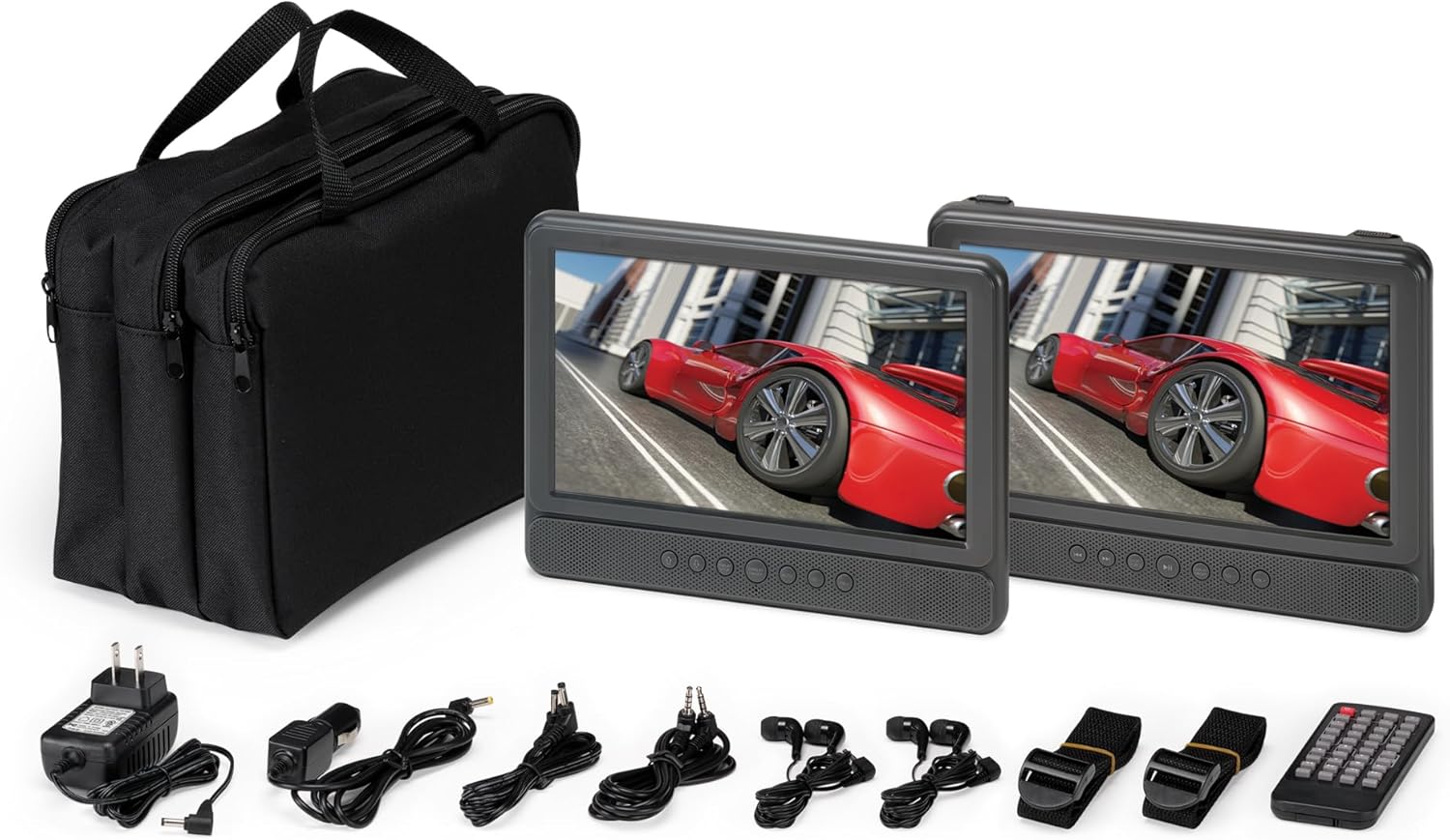 GPX Dual Screen Portable DVD Player Kit, PD10104DG