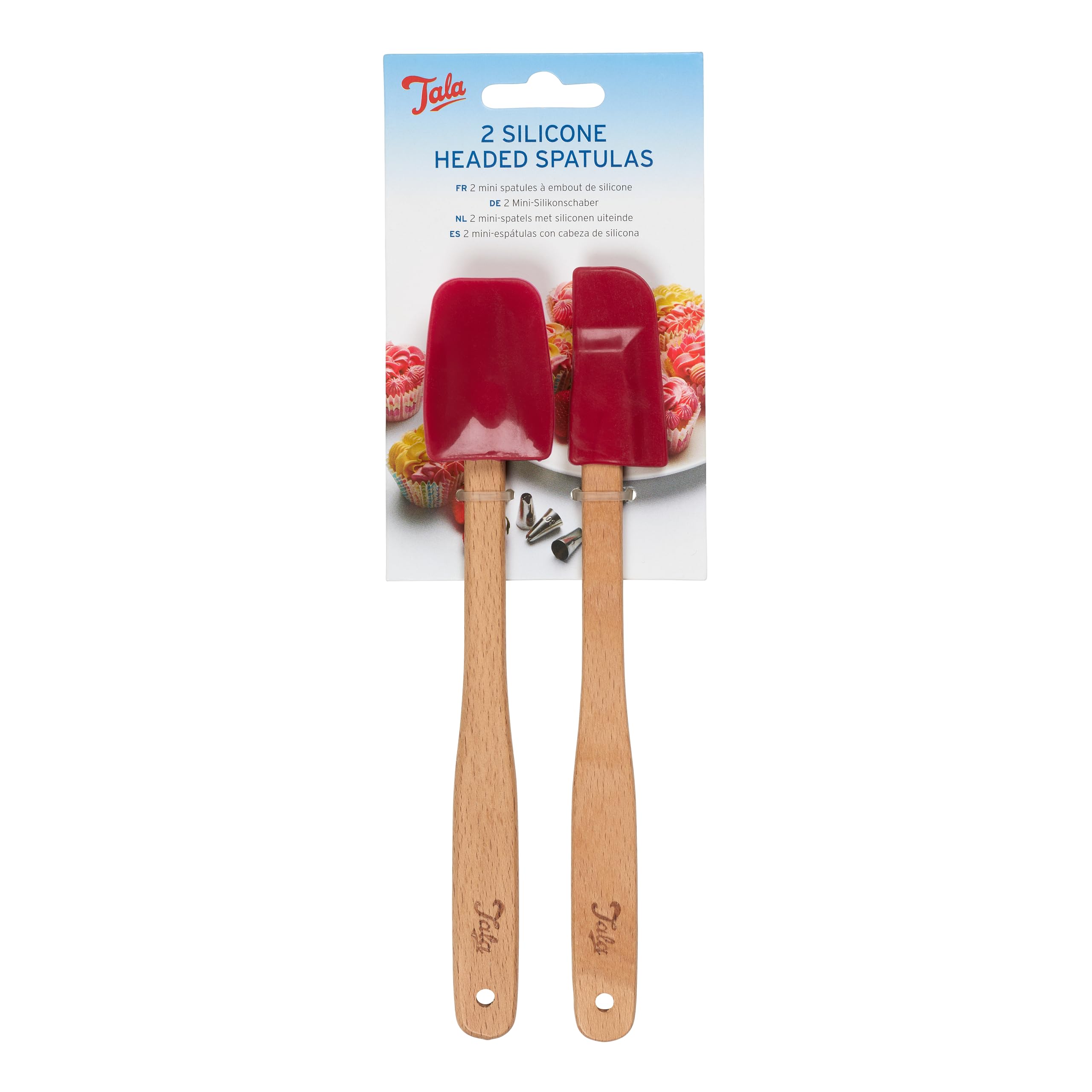 2 Stück Silikon Spatel Set Mit Holzgriff – Teigschaber Küche, Schmal & Flexibel
