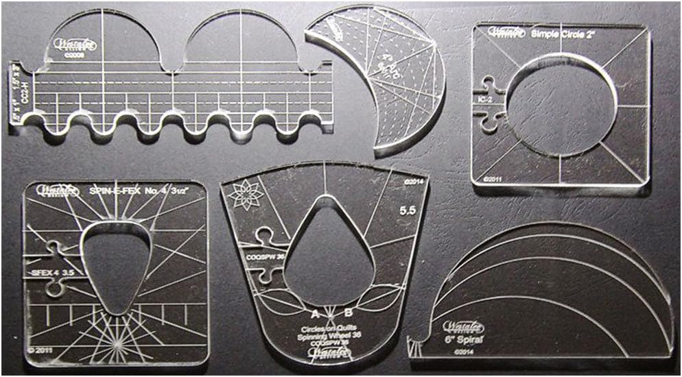 Sew Steady Quilting Template 6 Piece Template Set (Low & Medium Shank)