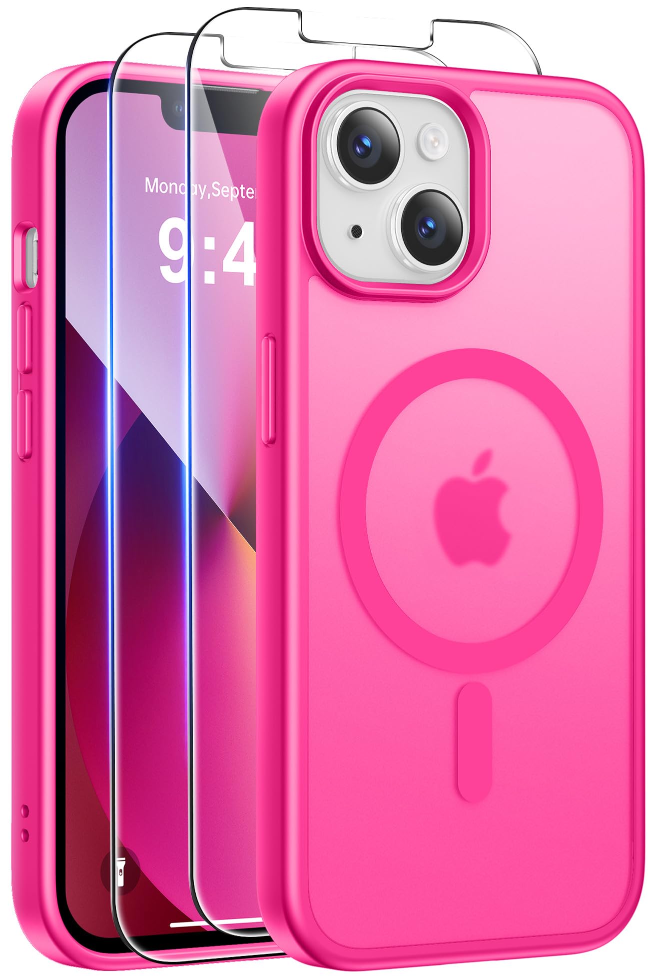 Qasyfanc Magnetic for iPhone 15 Case with 2 Tempered Glass Screen Protector, Compatible with MagSafe, Full Camera Protection, [Anti-Yellowing] Shockproof Protection Phone Case, Clear — view 37