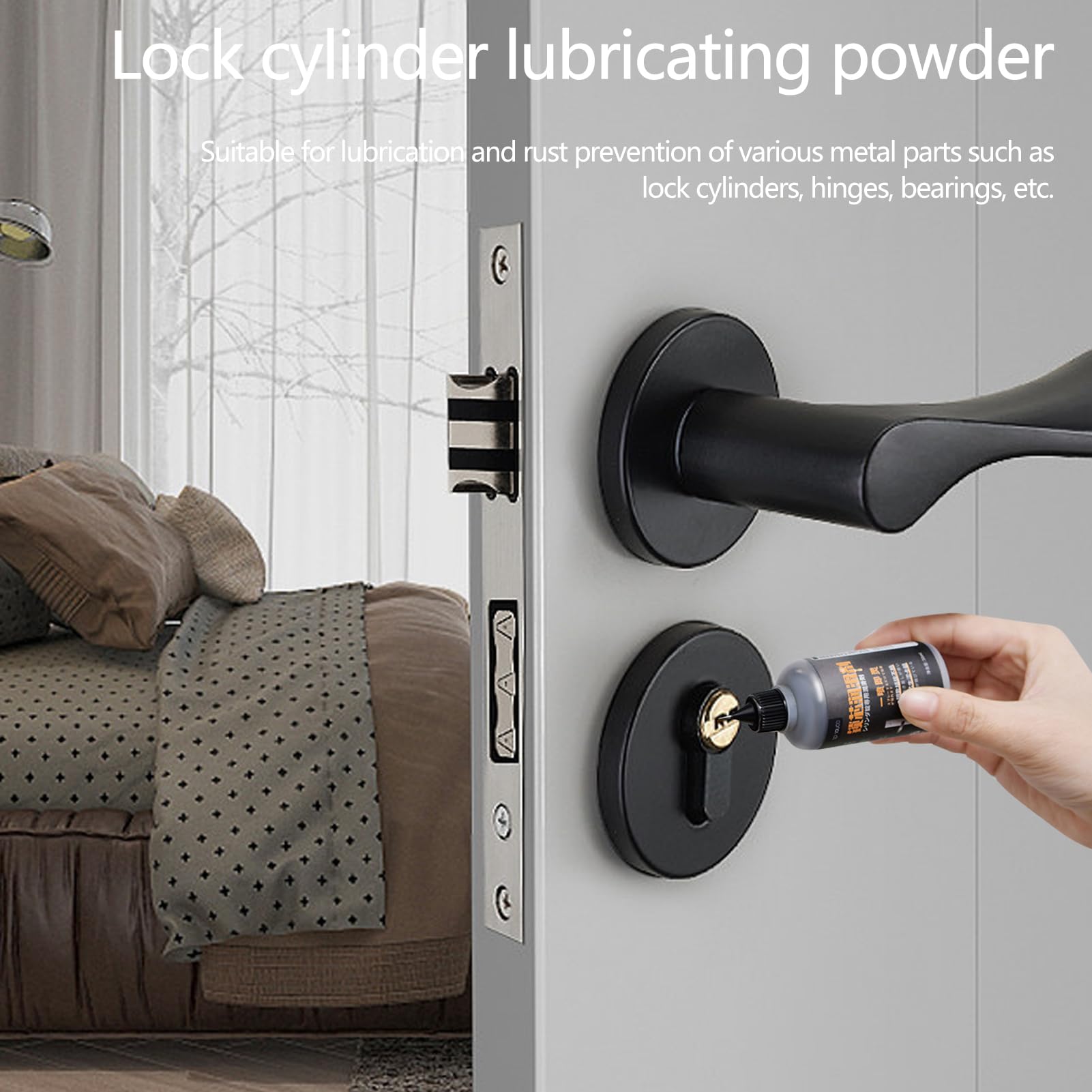 Graphite Lubricant, Lock Lubricant Door Hinge Lubricant, 50ml Sliding Lock  Maintaining Multipurpose, Graphite Powder for Car Locks, Door Lock Hinges,  Door Guides: Amazon.com: Industrial & Scientific