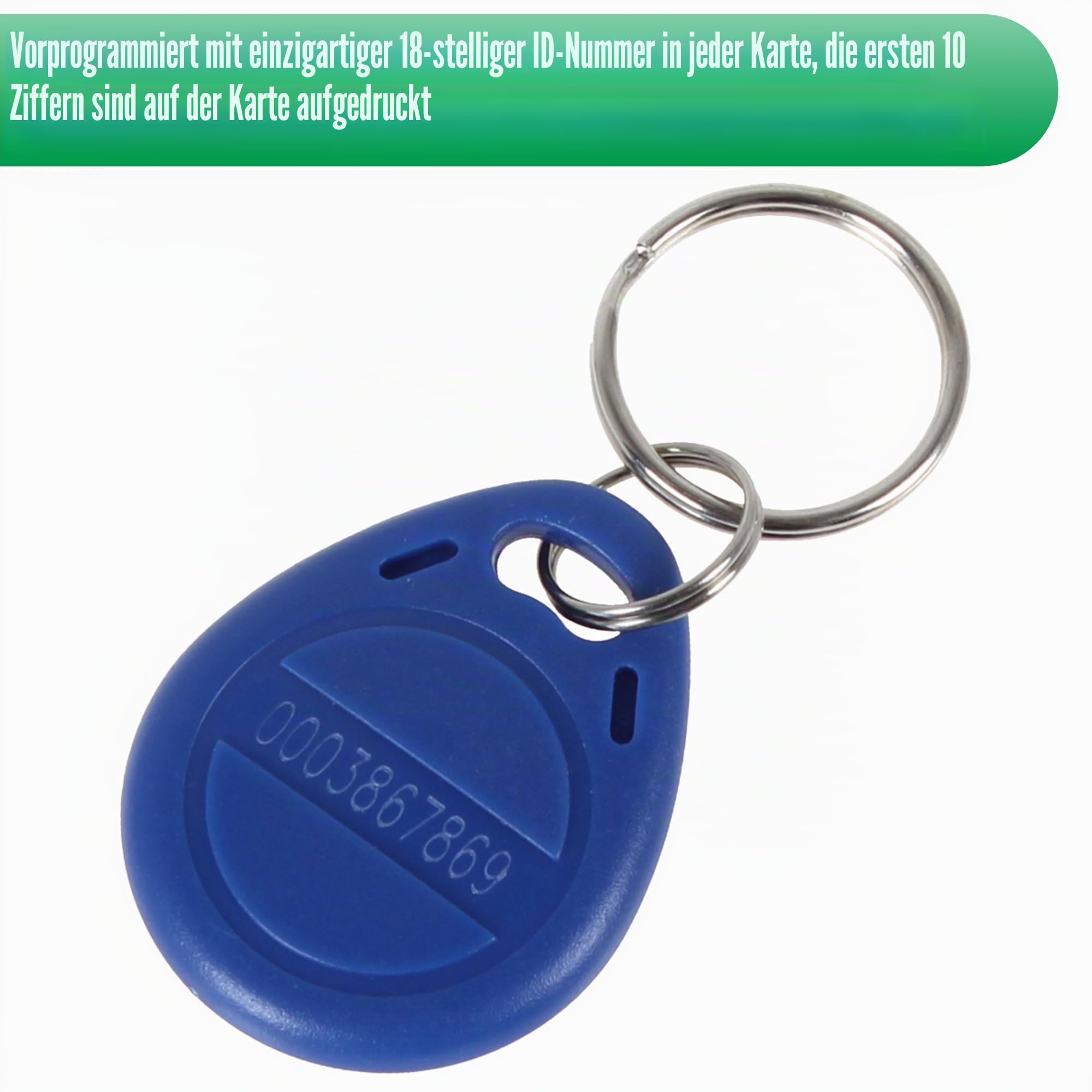 UHPPOTE Nähe EM 125KHz RFID ID-Karte Tag Token Fob nur lesbar (100 Packung) | Farbe Blau