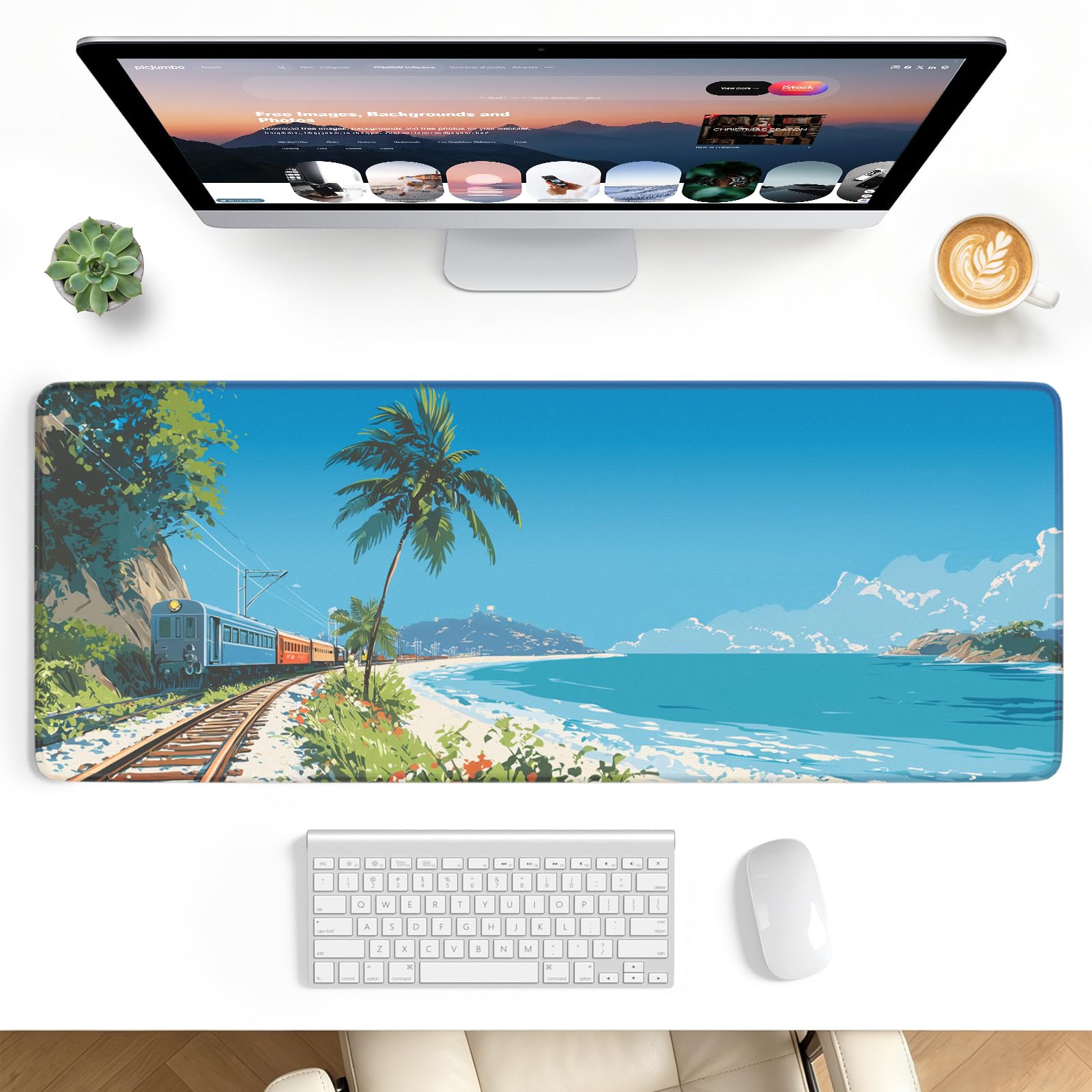 Stanploe Gaming Mouse Pad, Extended Desk Mat, Stitched Edges, Non-Slip Base