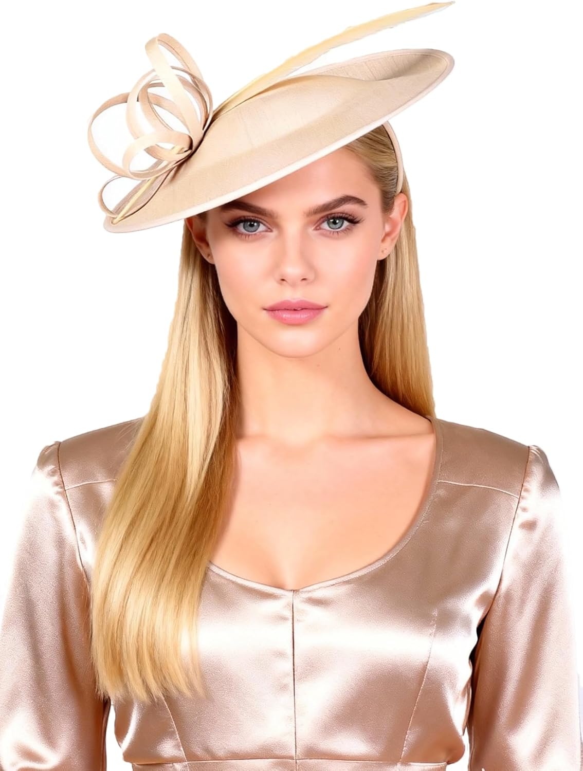 Wide Brim Church Derby Hat for Women - Elegant Kentucky Fascinator,Bridal Wedding Tea Party Formal Top Hats