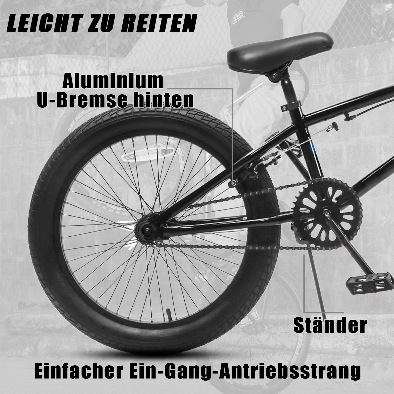 AVASTA Rubato 18 20 Zoll Freestyle BMX Kinderfahrrad für Anfänger ab 5 Jahren, Mehrfarbig