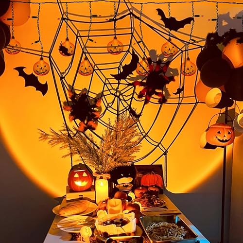 Miniatura 4 de SUNSGNE Luces de calabaza de 7 pies, 10 calabazas LED y 15 mini luces naranjas, enchufables para decoración de interiores y exteriores de Halloween