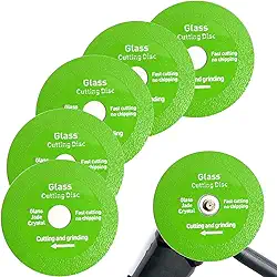 Disco de Corte para Vidro e Cerâmica, 100 x 20 x 10 mm, Verde, Conjunto com 5 Unidades