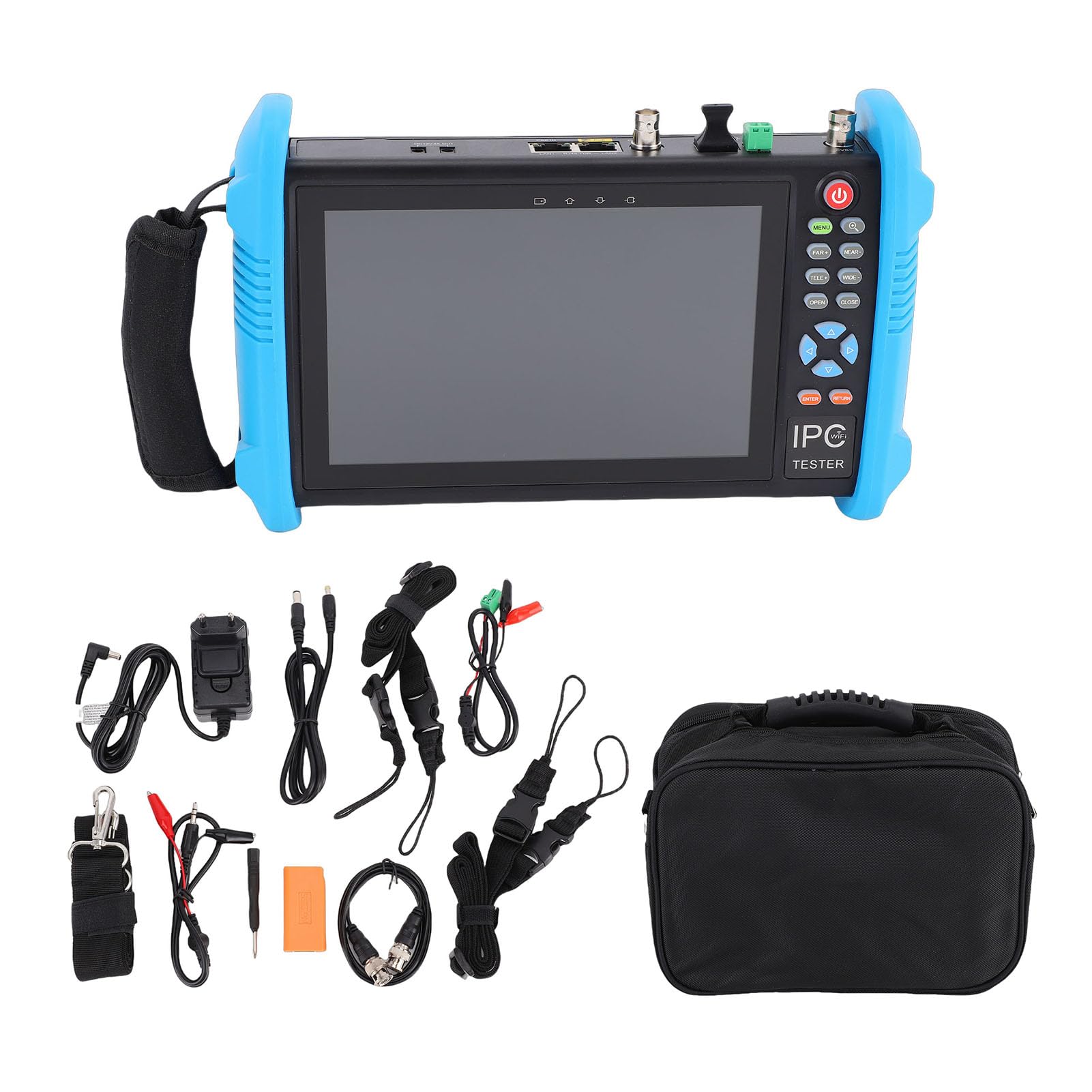 IP Kamera Tester 1080P CCTV Tester HDMI Tester mit 7 Zoll IPS Touchscreen CCTV CVBS Analog Tester mit POE/WIFI/8G-TF-Karte/HDMI-Ausgang/RJ45 TDR/Dual Window Test/Firmware(IPC-9800-Plus)